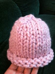Bulky Rolled Rim Newborn Hat