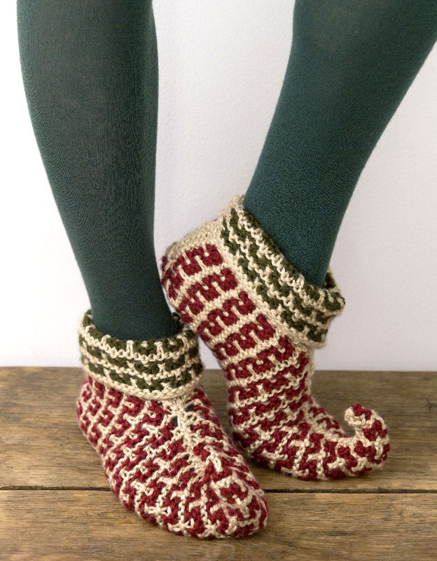 Knitting Patterns Galore Elf Slippers