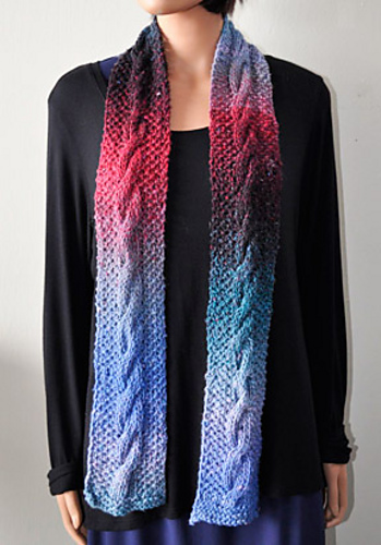 Knitting Patterns Galore - Big Cable Scarf