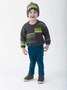 Cozy Colorblock Pullover And Hat