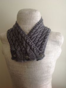 Grey Cabled Neck Wrap