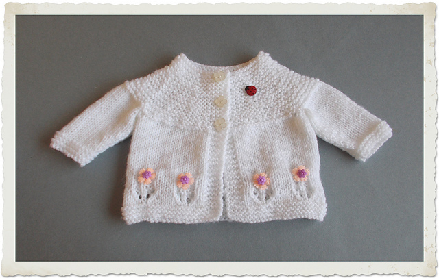 Knitting Patterns Galore Fleur Baby Cardigan Jacket