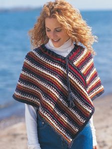 Easy Rustic Stripes Poncho