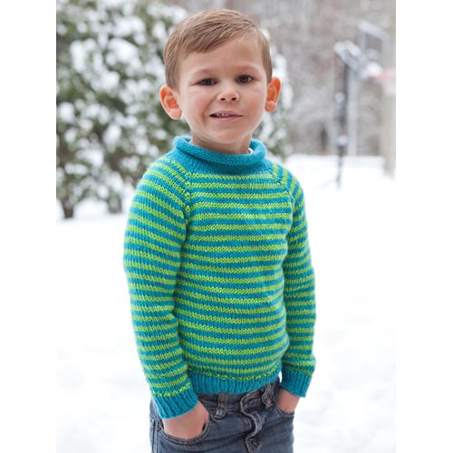Knitting Patterns Galore - Knit for Kids Top Down Pullover