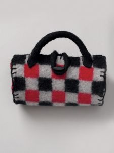 Felted Buffalo Plaid Roll Bag