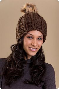 Ribbed Pompom Hat