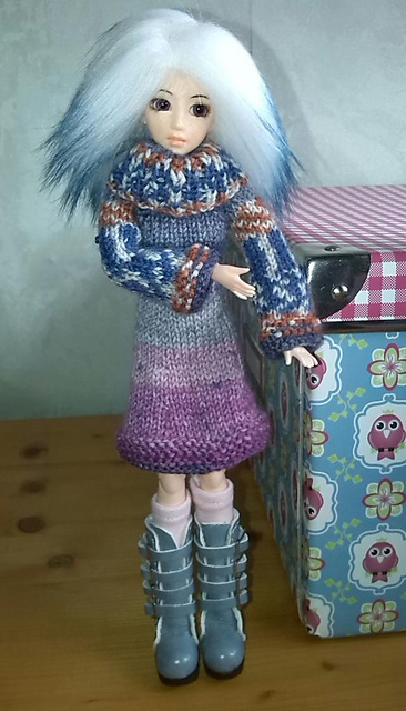 Knitting Patterns Galore Hippie Turtleneck Sweater Dress For Obitsu And Monster High