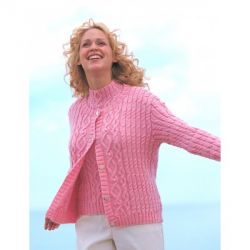 Aran Texture Twinset Cardigan and Shell