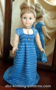 American Girl Doll Evening Dress with Train