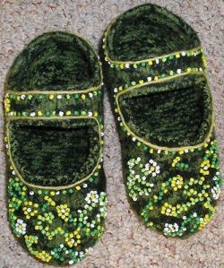 Beaded Felted Mary Jane Slippers 