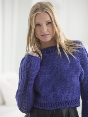 Knitting Patterns Galore Cropped Drop Stitch Pullover