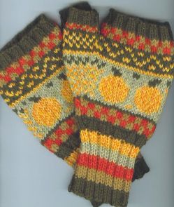 Stranded Pumpkin Mitts