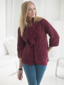 Seed Stitch Cardi With Scarf