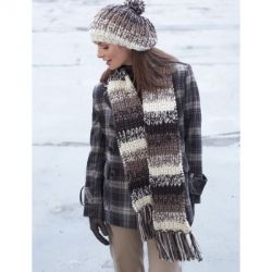 Shaded Stripes Hat & Scarf