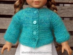 American Girl Doll Basic Top-Down Raglan Cardigan