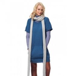 Dress with Kangaroo Pockets and Scarf